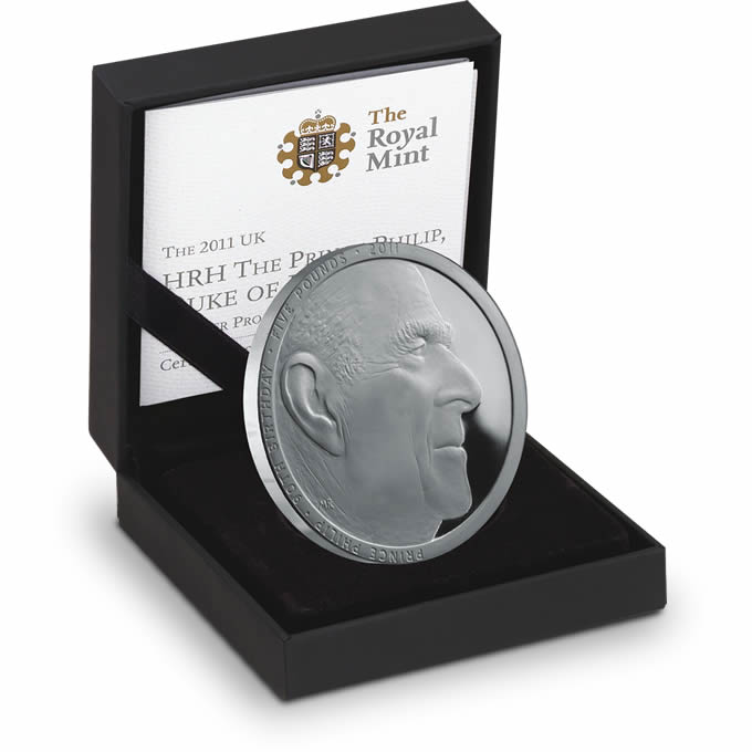 2011 Silver Proof £5 Crown - Prince Philip 90th Birthday - Click Image to Close